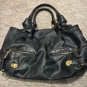 Elegant Black Leather Handbag